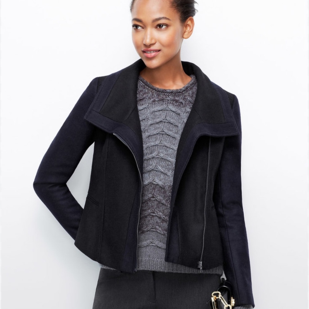 Ann Taylor Wool Moto Jacket Size 2 NWOT